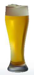 Beer Glass with narrow top
