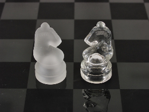 Etched Glass Chess Piece